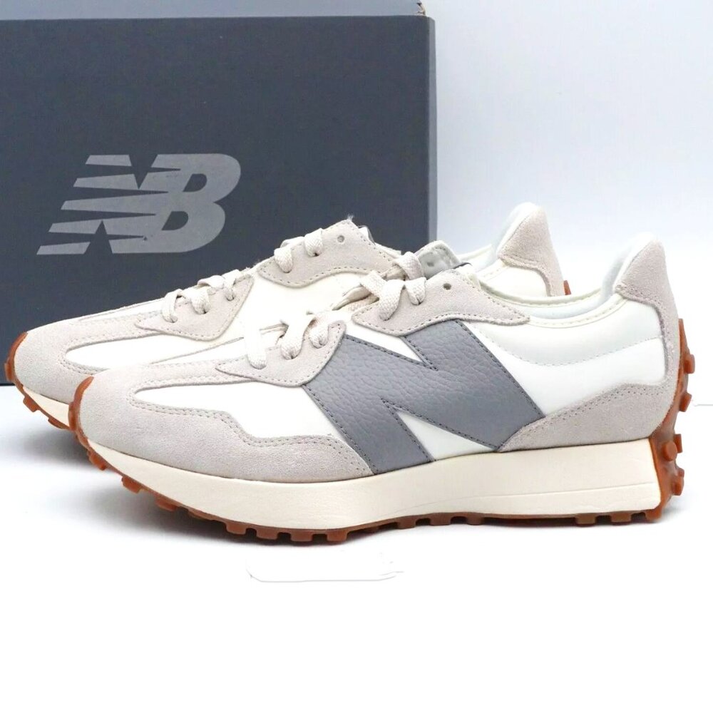 NEW BALANCE 327 Unisex Women 9.5 / Men 8 Sneakers Shoes White Moonbeam Grey